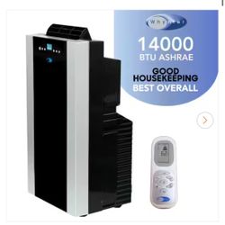 9,500 BTU Portable Air Conditioner Cools 500 Sq. Ft. with Dehumidifier, Remote, and Filter in Black