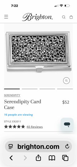 Brand New Brighton Serendipity  Silver Business Card Holder