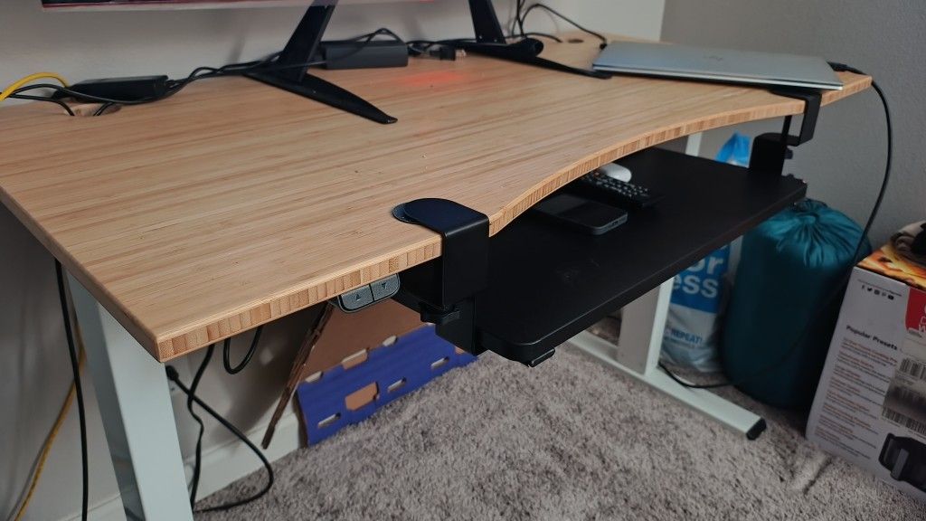 Height Adjustable Table With Keyboard Tray