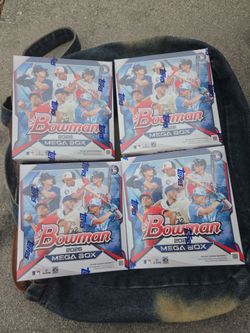 2025 Bowman Baseball Mega Box Lot of 4 Sealed Boxes – Factory Sealed MLB Cards
