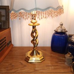 Vintage 21" Solid Brass Barley Twist Lamp Base 7 1/2" Diameter Does not include lamp shade.