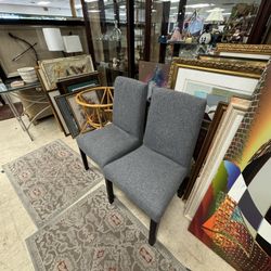 2 Gray Accent Chairs 