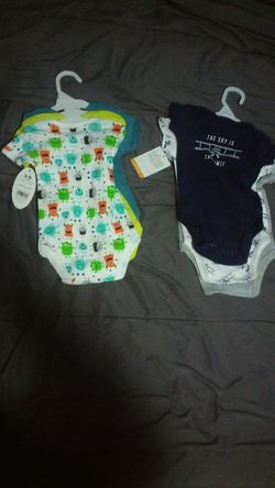3-6 months onesies 3 set 2 individual