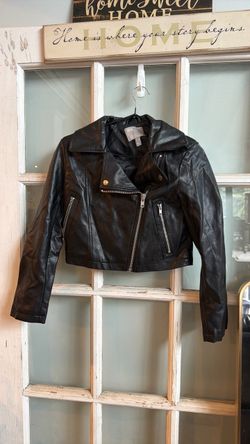 ASOS Black Faux Leather Moto Jacket size 00