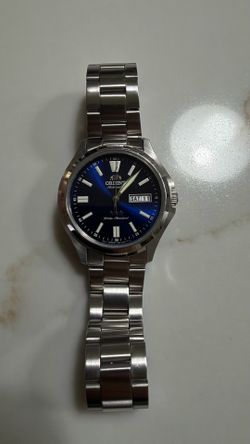 Orient RA-AB0F09L Men's Stainless Steel 3 Star Blue Dial