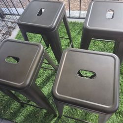 4 Metal Stools