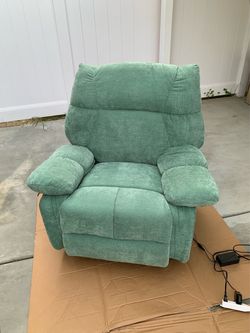 Power Recliner Chair with Massage and Heat, Swivel Rocking Recliner Chairs. Green
