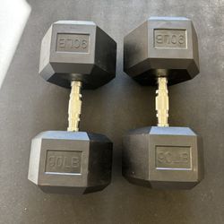 90 Lb Dumbbells Pair