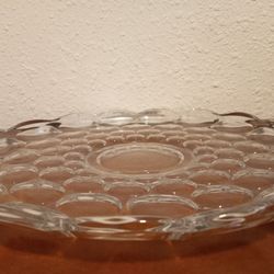 Round Clear Glass Crystal Serving Dish