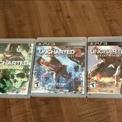 Uncharted 1, 2, And 3. (PS3)