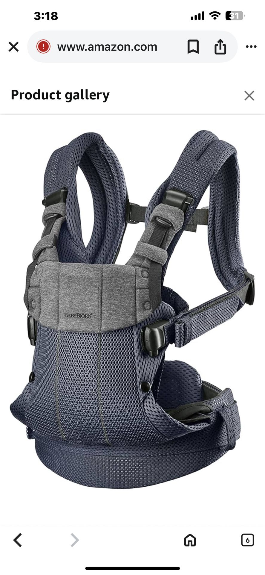 Ergonomic Baby Carrier; Newborn, Facing-In, Outward-Facing, and Back Carrying Positions Supported (7-40 lbs), Newborn to Toddler