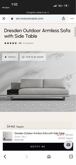 Dresden Outdoor Armless Sofa with Side Table
