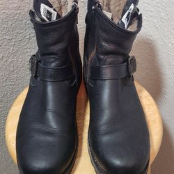 Frye Women’s Valerie Shearling Buckle Zip Motorcycle Boots-10.5