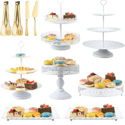 MTJYQTF Gold Cake Stand Set - 11pcs Metal Dessert Table Display Set for Party, Vintage Candy Table Display Sets for Wedding Birthday Baby Shower House