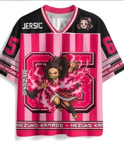 Nezuko Kamado Demon Slayer Football Jersey