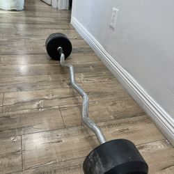 90 Lb. Fixed Curl Bar NEW 