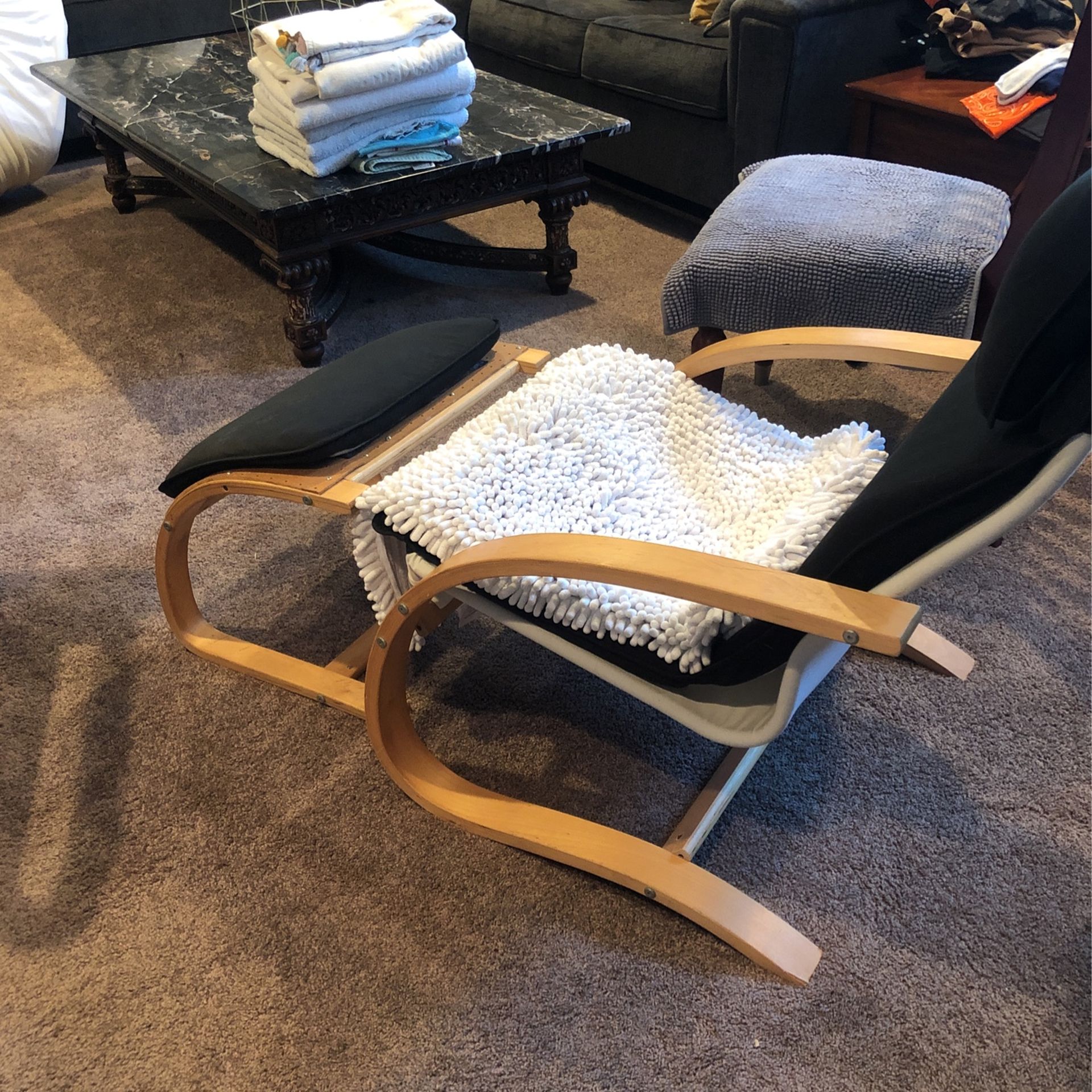 Classic iKEA Chair and Ottoman
