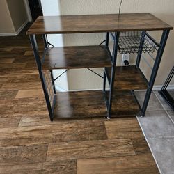 Rustic Brown Kitchen Cart 
