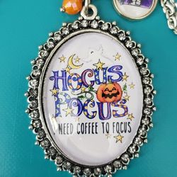Hocus Pocus I Need Coffee To Focus Necklace 