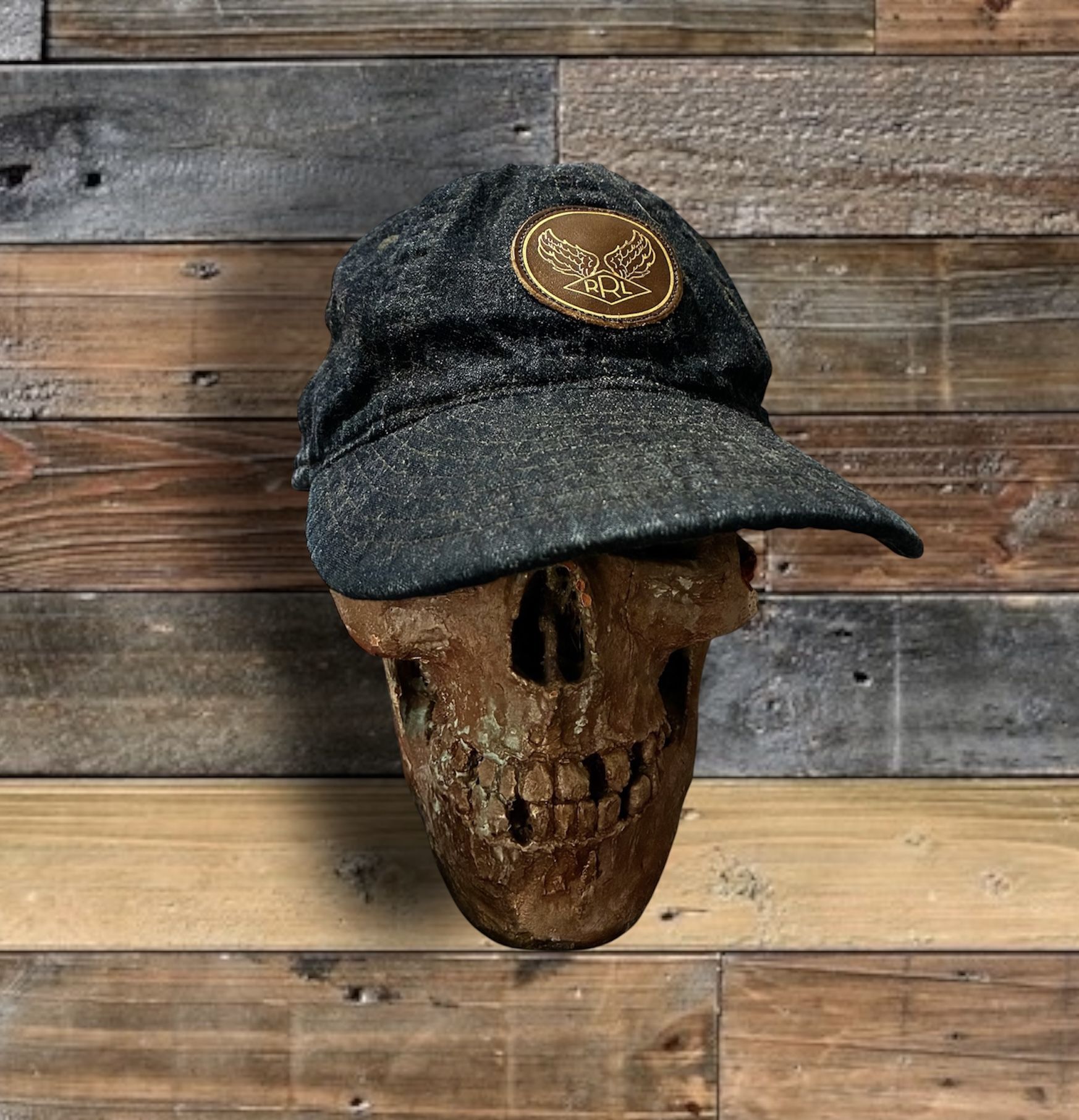 DOUBLE RL RALPH LAUREN RRL DENIM MILITARY HAT