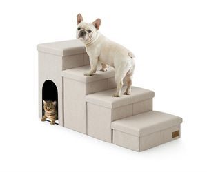 Pet Steps with Built-In Hide House
