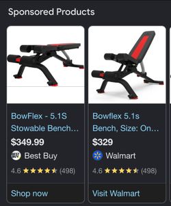 BowFlex - 5.1S Stowable workout Bench - Black like new