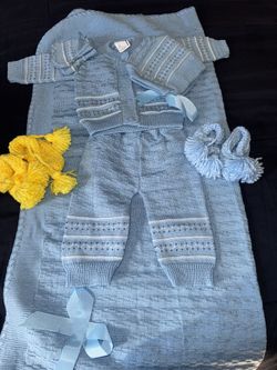 Conjunto De Chambrita  Para Bebé Recien Nacido