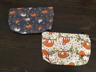 Sloth Print Zippered Pouches