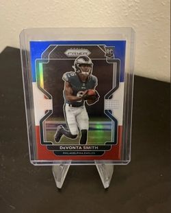 2021 Panini Prizm DeVonta Smith RC Red White & Blue Prizm Rookie #335 Eagles NFL