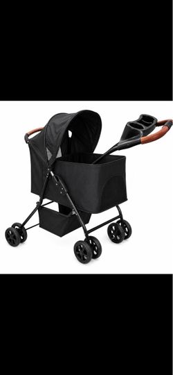 Black Pet Stroller with Canopy