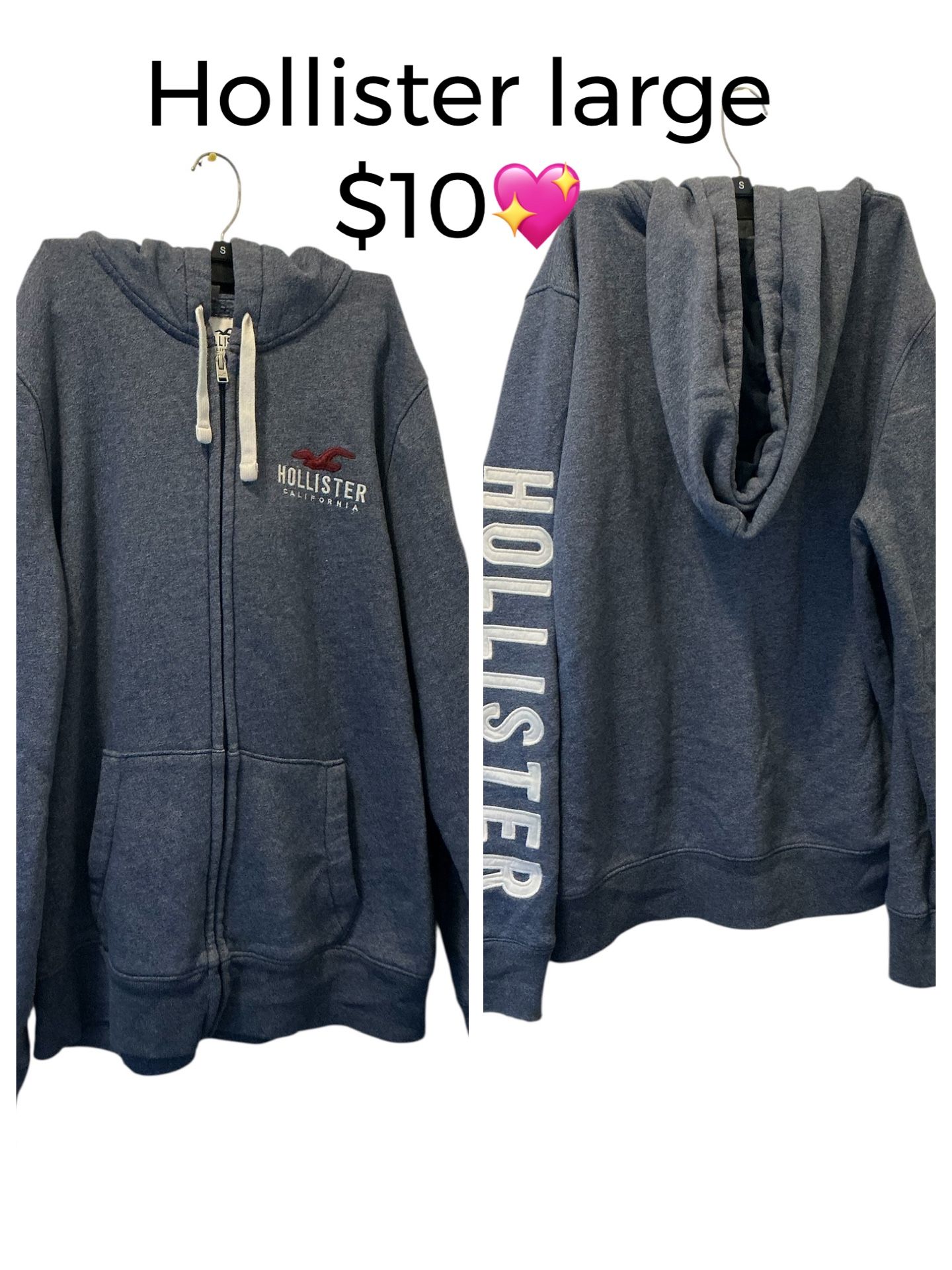 Hollister Blue Zipper Sweatshirt /Hoodie Men’s Large Pre Owned💖💖M5
