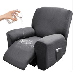 CZL 100% Waterproof Recliner Chair Covers, 4-Piece Leakproof Sofa Covers Elastic Jacquard Recliner slipcovers, Washable Furniture Protector with Side 