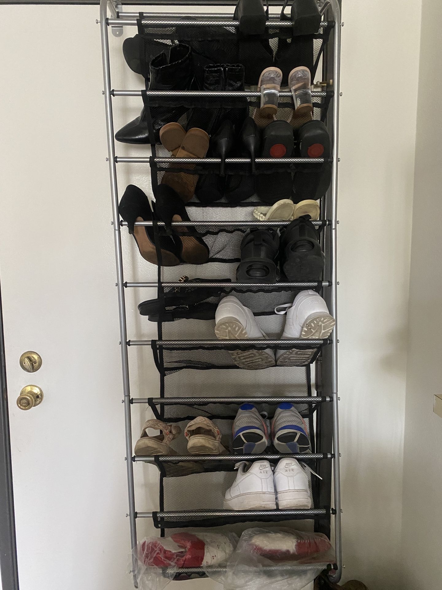 10 Tier Door Hanging Metal Shoe Rack