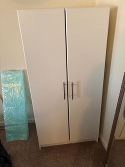 White Double Door Wardrobe
