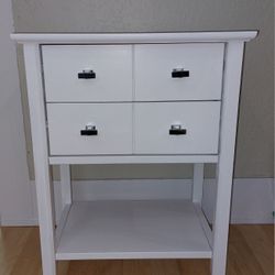 Little 2 Drawer White Stand