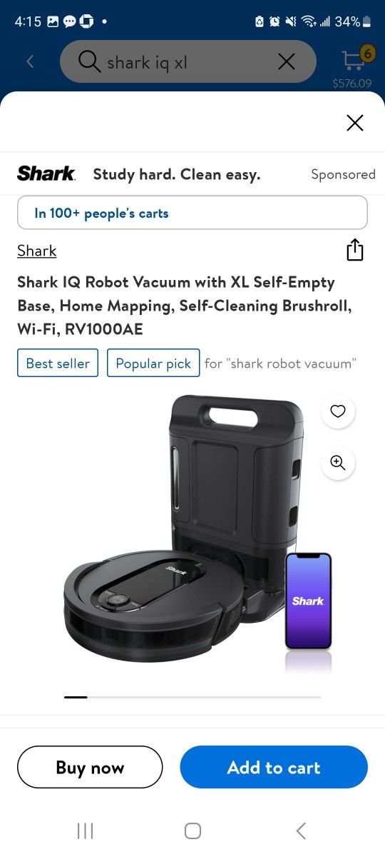 Shark IQ XL Robot Vacuum Self Empty Self Clean 