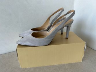 Authentic Michael Kors Gray Suede Slingback Heels – Pointed Toe Pumps – Women’s Size 7.5