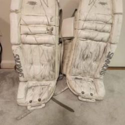 32" White Simmons Senior Goalie Leg Pads