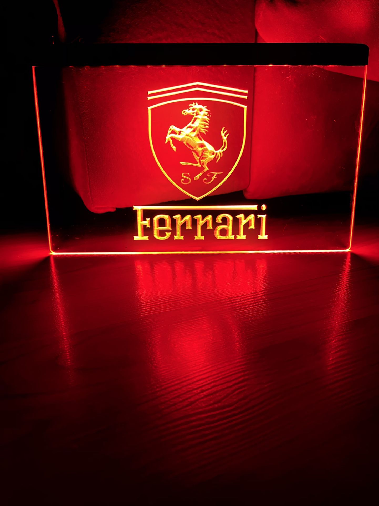 FERRARI LED NEON RED LIGHT SIGN 8x12