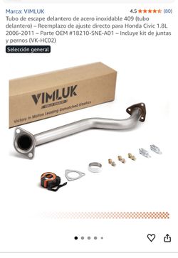 VIMLUK Front Exhaust Pipe for 2006-2011 Honda Civic 1.8L - Stainless Steel - New