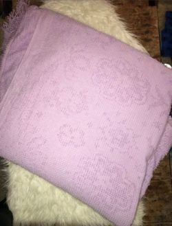 Beautiful Purple Chenille fringe Bedspread - 98" x 84"
