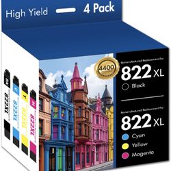 822XL 822 WF-3820 Printer Ink Cartridges Remanufactured Replacement for Epson 822XL Ink Cartridges Combo Pack for Epson 822 XL for Workforce Pro WF-48