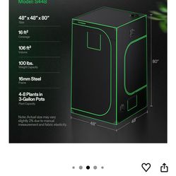 VIVOSUN 4x4 Grow Tent – 48”x48”x80” – Indoor Grow / Storage Tent