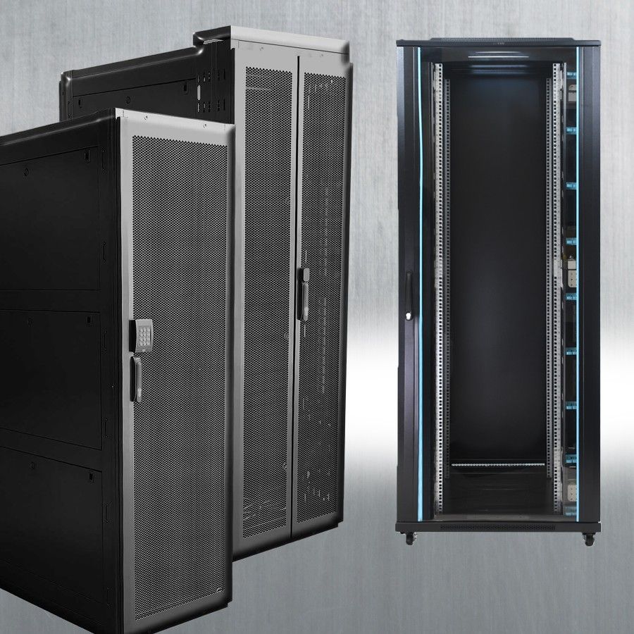 Network Server Rack Enclosure Cabinet And Accessories Wall Mount Floor Standing Shelves Cable Management Fans