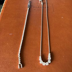 Swarovski Sterling Silver Diamond Matrix Tennis Bracelet & Necklace Set