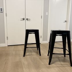 Bar Stools, 24”H, Black, New