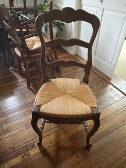 Vintage Wooden Dining Chairs (Set of 8)
