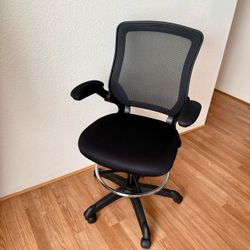Modway Veer Black Mesh Ergonomic Drafting Stool Tall Office Standing Desk Chair