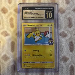 Pikachu on ball slab pristine 10
