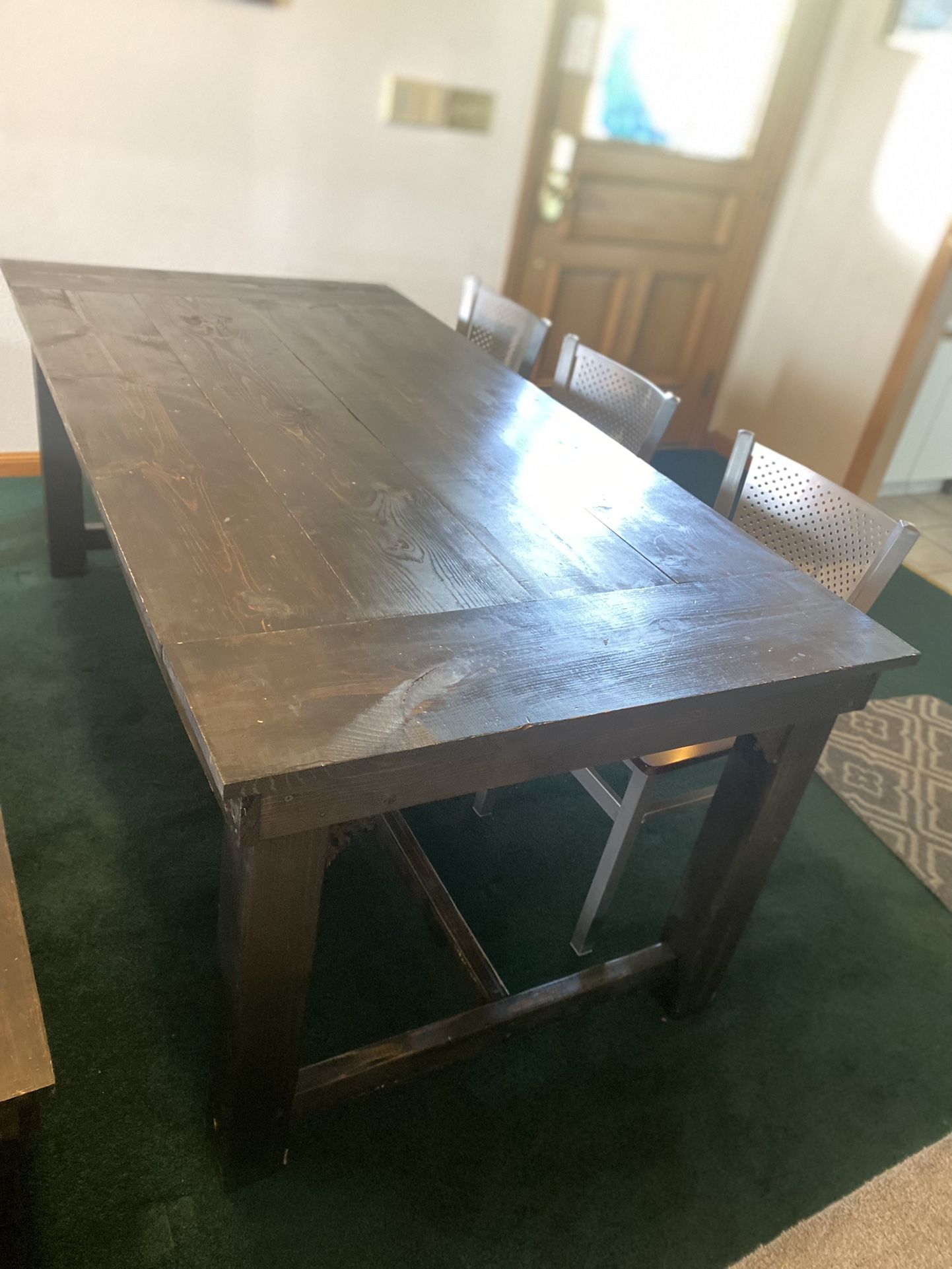 Solid Wood Farmhouse Table Set 